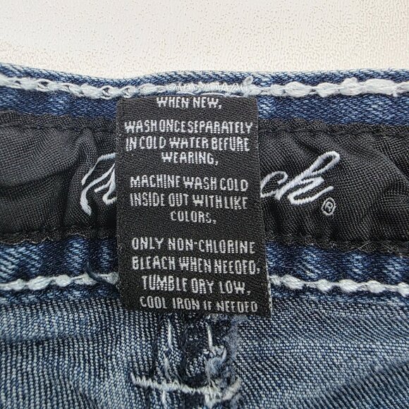 TrueLuck Mens 32x30 Straight Leg Jeans Blue Medium Wash Casual Denim Pants - Picture 10 of 14